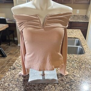 Elegant Off-Shoulder Blouse in Tan